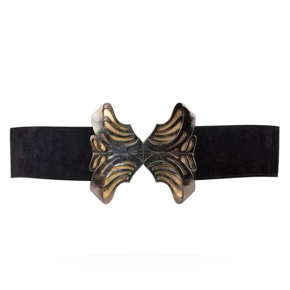 Yves Saint Laurent Iconic Vintage 1970's Black Butterfly Oversized Buckle - Picture 1 of 8